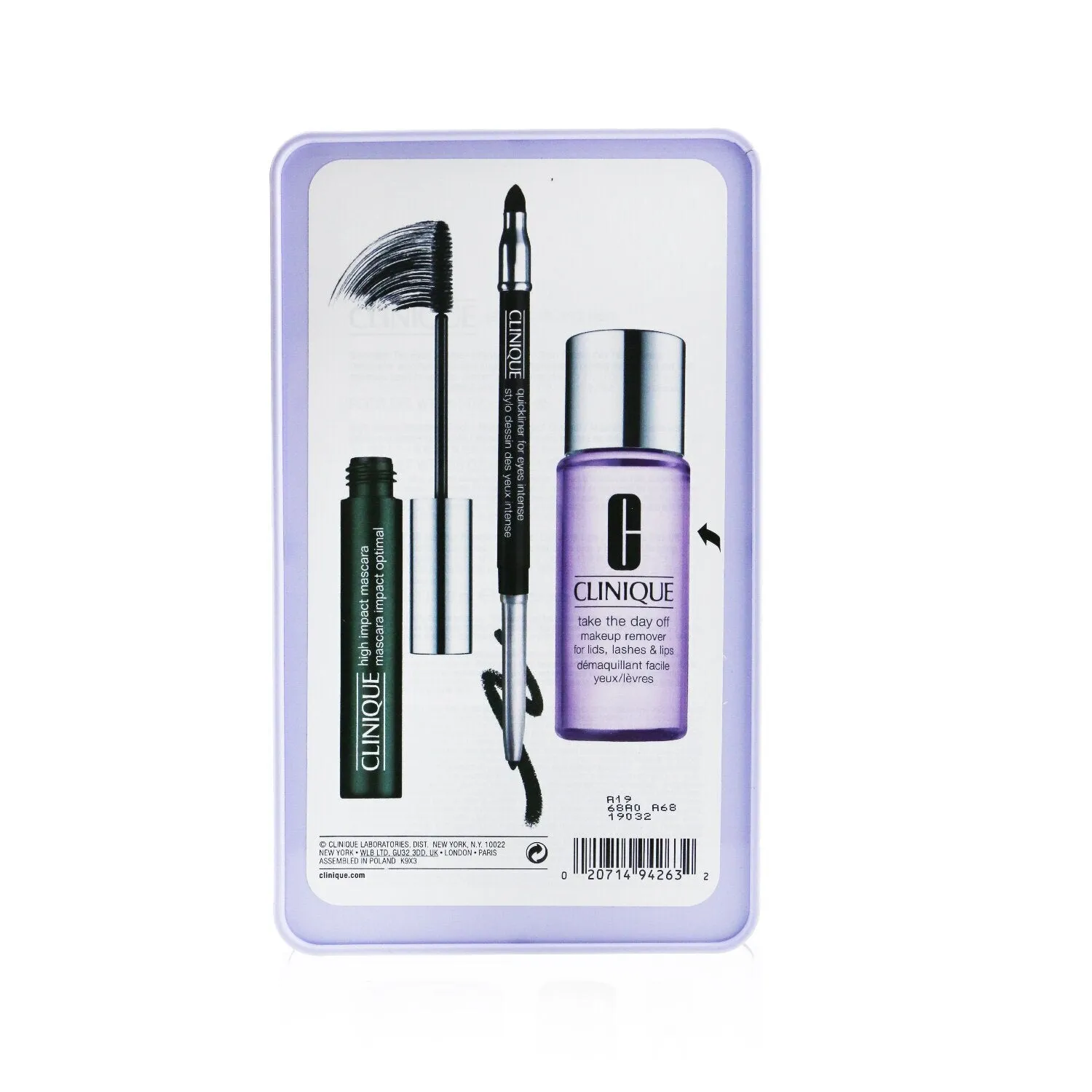 Clinique Jet Set Liftoff Lashes: Quickliner 0.28g   Take The Day Off Remover 50ml  High Impact Mascara 7ml  3pcs