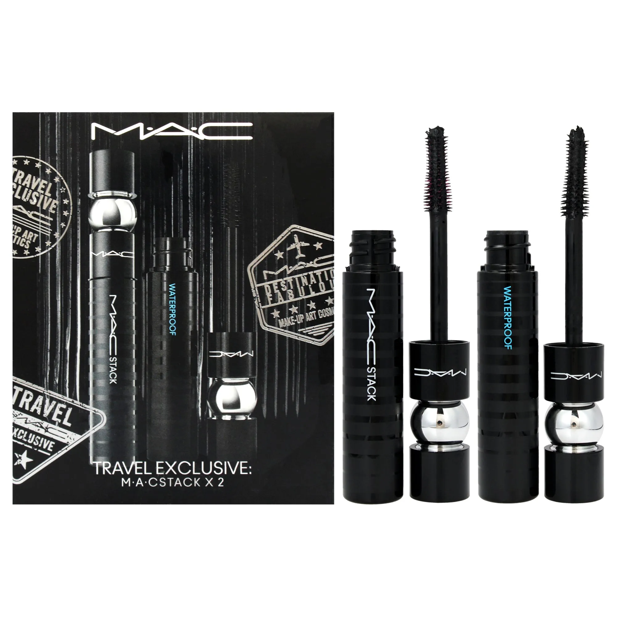 MAC Stack Mascara Duo by MAC for Women - 2 Pc 0.41oz Superstack Mega Brush. 0.41oz Superstack Micro Brush