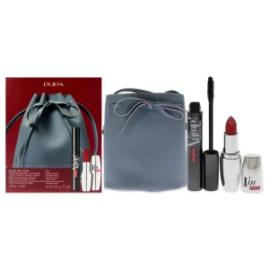 Pupa Milano Vamp! All In One and I Am Set by Pupa Milano for Women - 3 Pc 0.30oz amp! All In One Mascara - 101 Black. 0.123oz Lipstick - 303. Bucket Bag