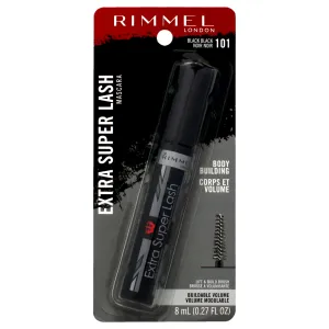 Rimmel London Extra Super Lash Mascara - 101 Black Black by Rimmel London for Women - 0.27 oz Mascara