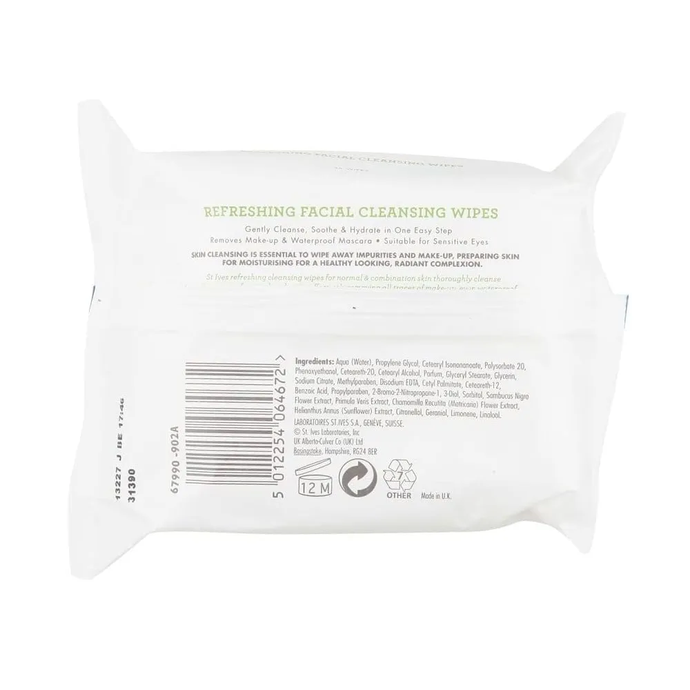 St Ives Refreshing Facial Cleansing Wipes Normal & Combination Skin 35pk